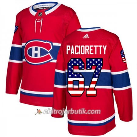 Män Ishockey Montreal Canadiens Tröja Max Pacioretty 67 Adidas 2017-2018 Röd USA Flag Fashion Authentic